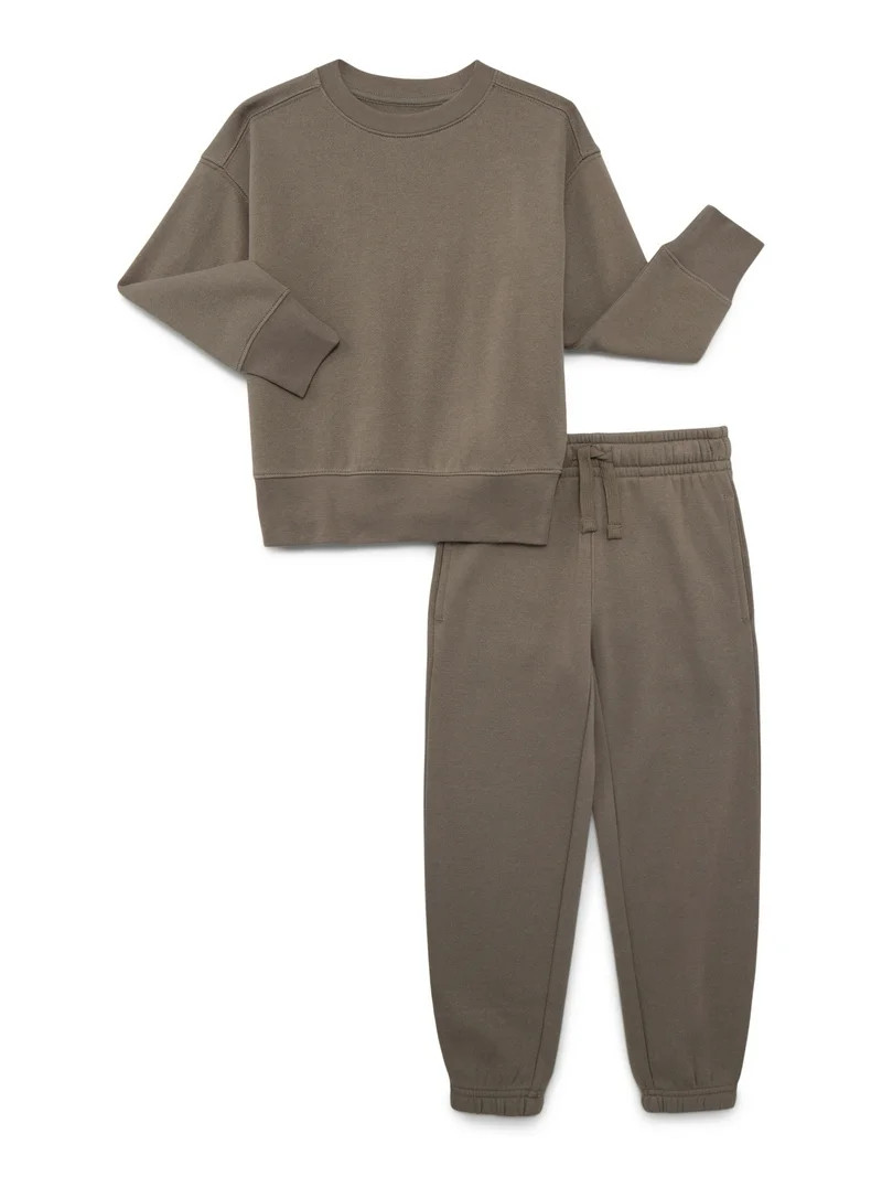 Athletic Works Boys Fleece Sweatshirt and Sweatpants Set, 2-Piece, Sizes 4-18 & Husky | Walmart (US)