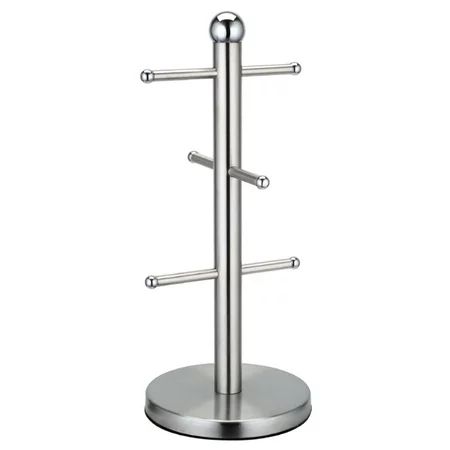 6 Hooks Freestanding Stainless Steel Hanging Mug Cup Holder Silver Hanging Mug Holder | Walmart (US)