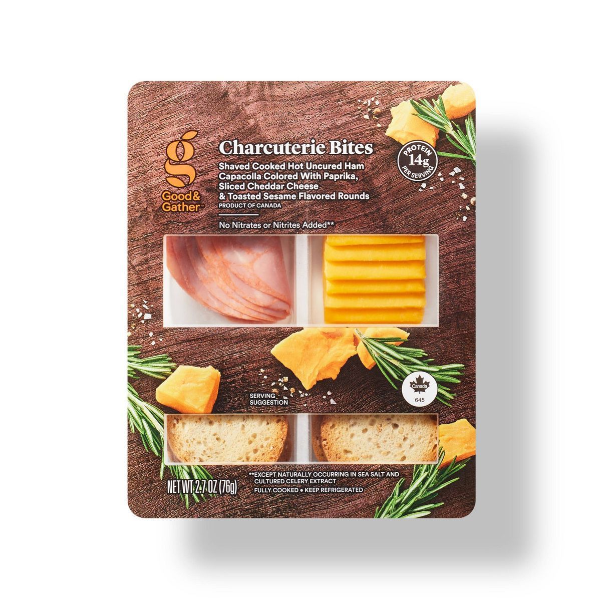 Hot Capicollo, Sliced Cheddar Cheese and Toasted Sesame Rounds - 2.7oz - Good & Gather™ | Target