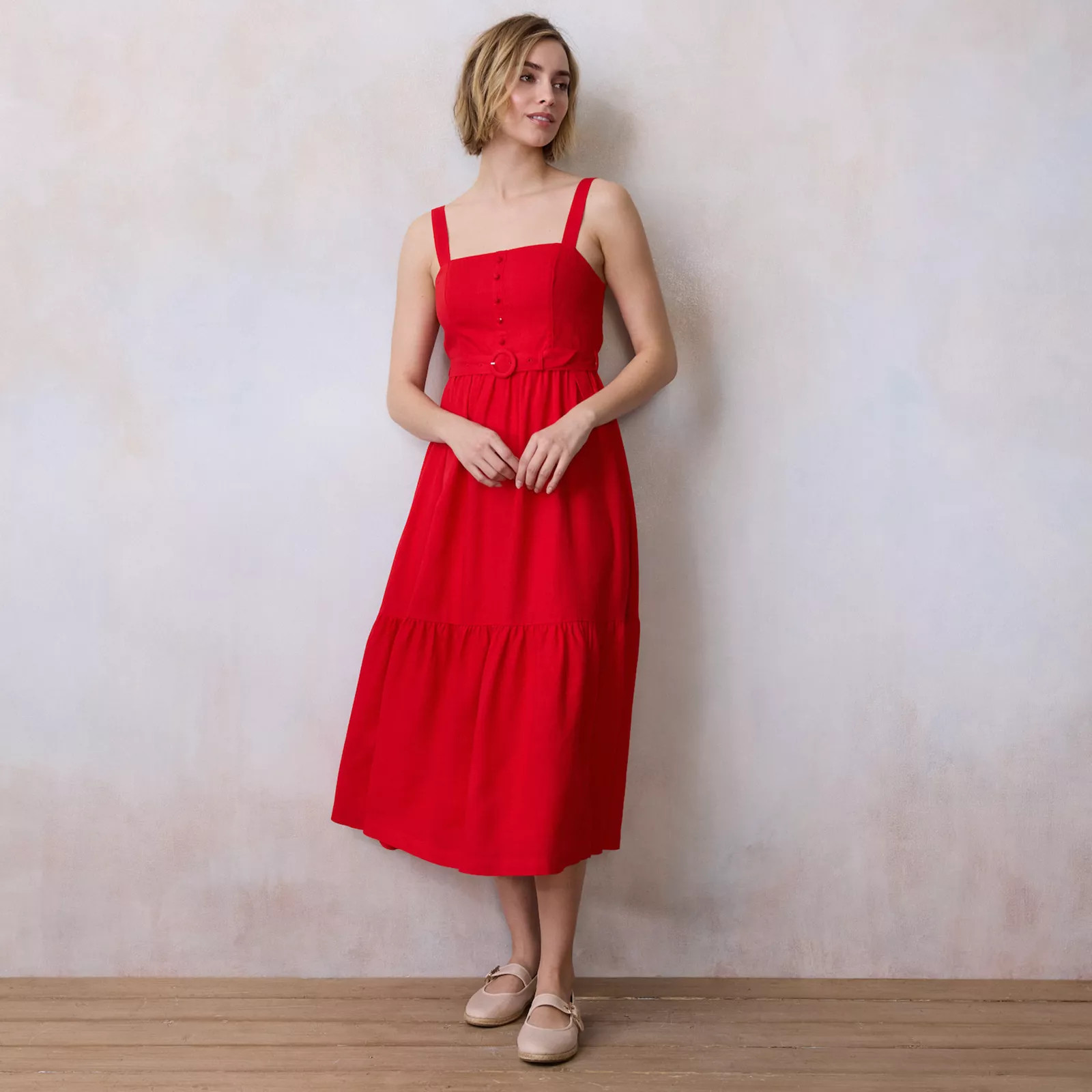 Women's LC Lauren Conrad Tiered Midi Picnic Dress | Kohl's