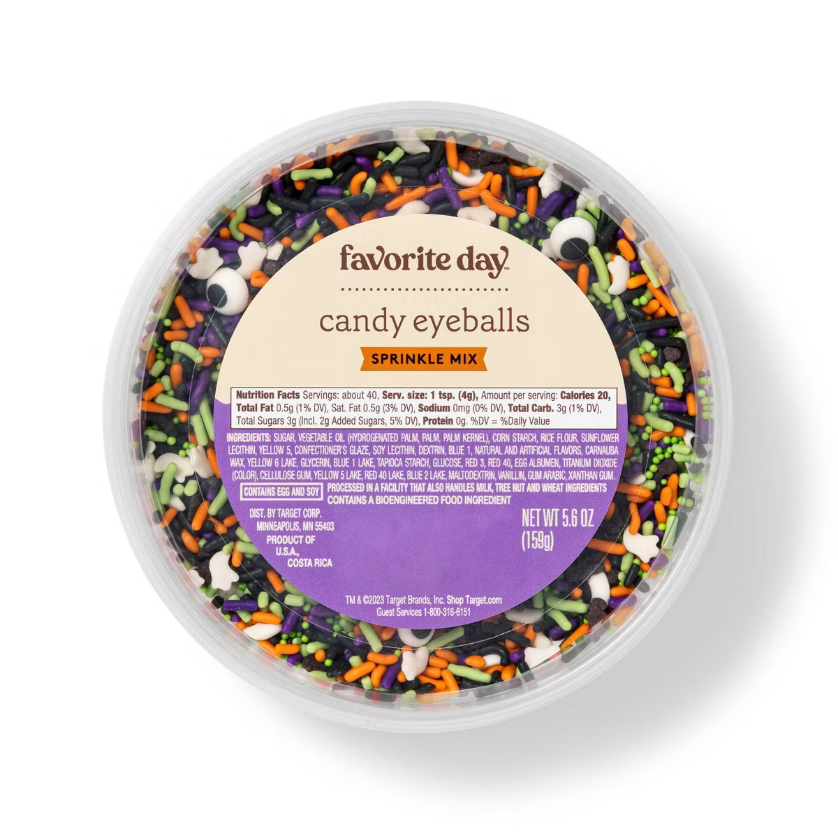 Colored Sprinkle Blend Tub- Eyeball Halloween Mix - 5.6oz - Favorite Day™ | Target