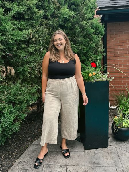 Today’s summer outfit of the day- crinkle gauze pants and a basic tank. Wearing size XXL in pants (should have sized down to XL) and 1X in tank. Use CARALYN10 at Spanx. 

#LTKMidsize #LTKStyleTip #LTKSeasonal