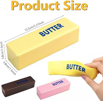 Butter Squishyies Fidget 3 Pcs, Super Soft Butter-Shaped Slow Rising Squeeze, Stress Relief Anxie... | Amazon (US)