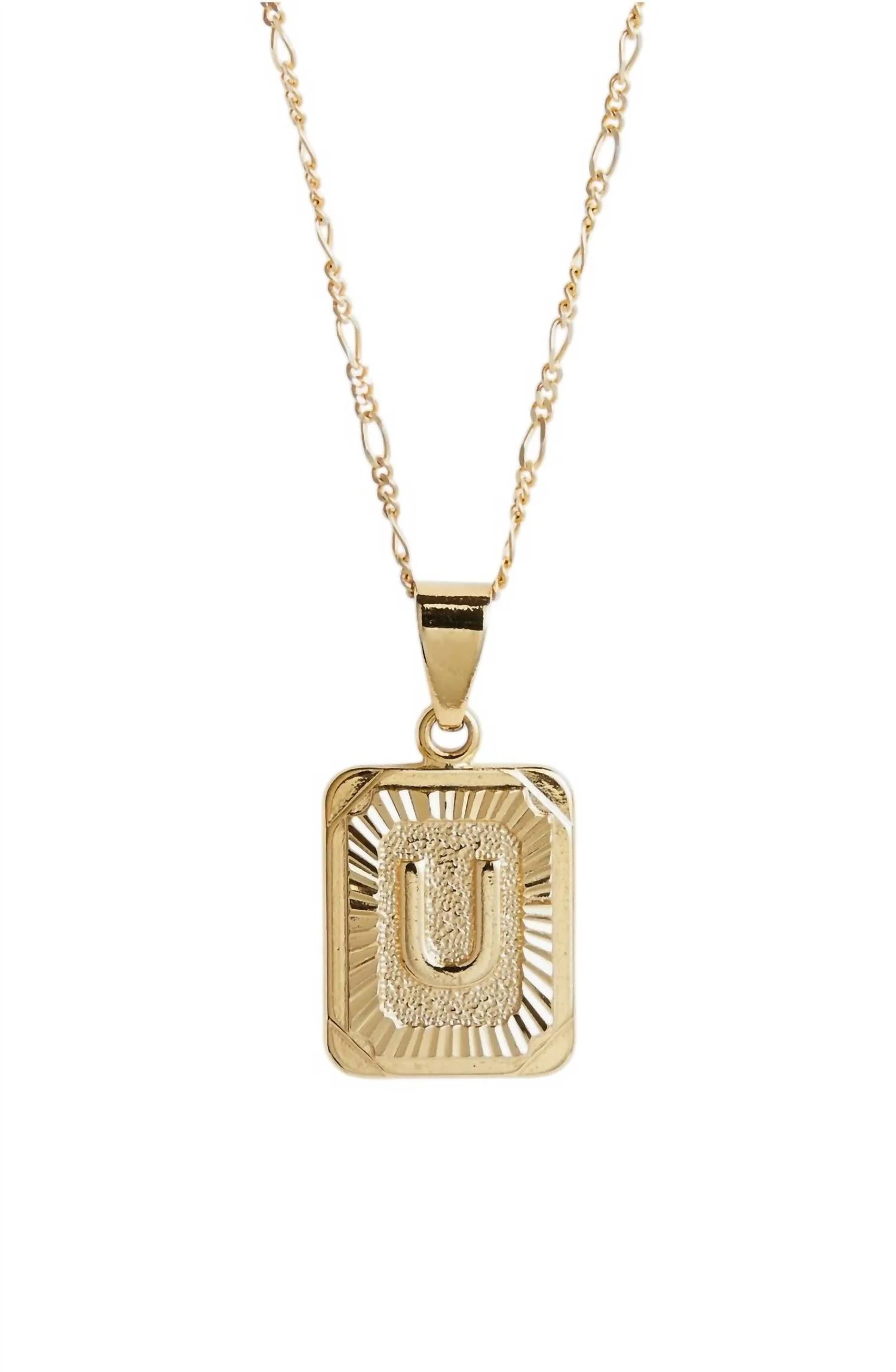 Women's Initial Card Necklace In U | Shop Simon