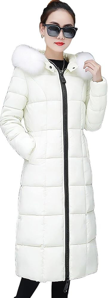 ebossy Women's Winter Thicken Down Alternative Long Puffer Coat with Faux Fur Hood | Amazon (US)