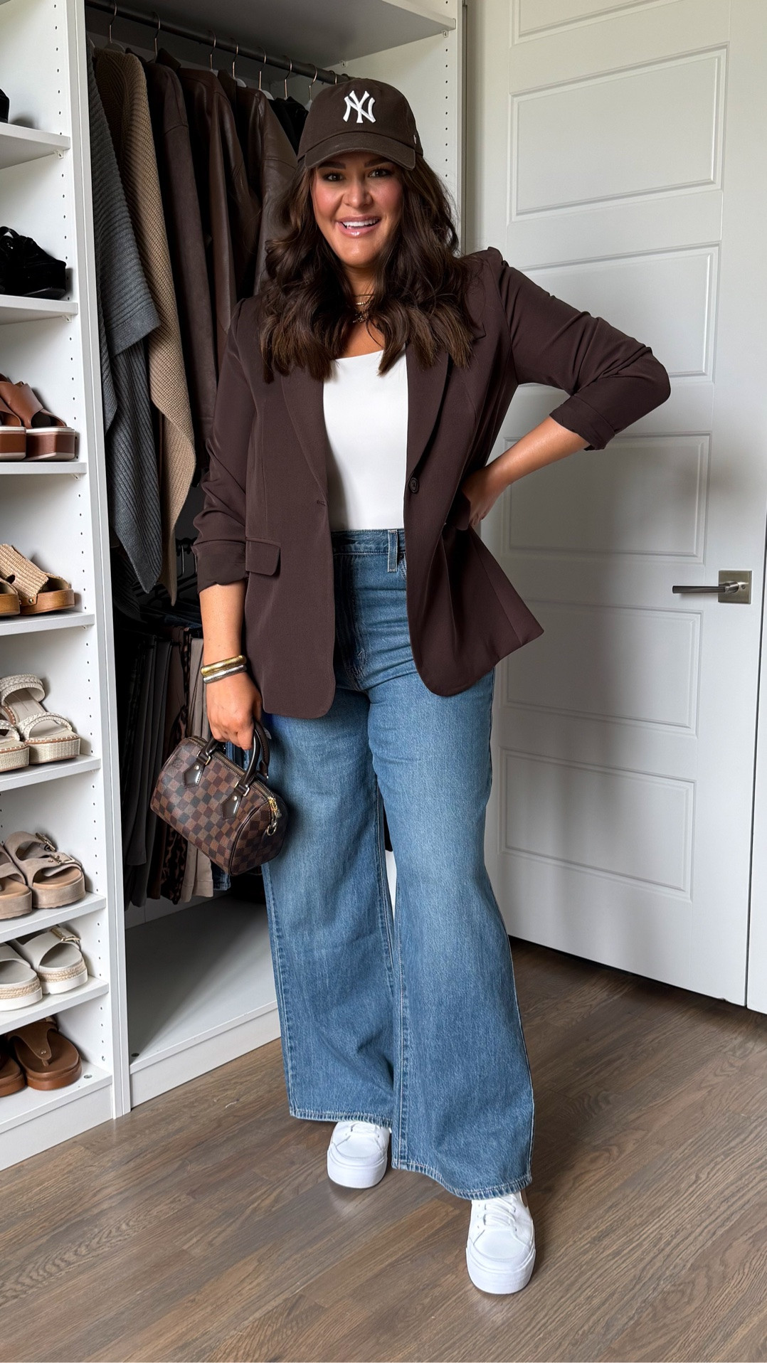 POV: you want that cool girl Pinterest outfit… but you also need it to be comfy, flattering, and mom-life approved 🙌

Blazer & Tank: Large
Jeans: 32

This is my go-to formula lately:
✨ structured blazer (instantly elevates everything)
✨ relaxed wide leg jeans (so good for midsize curves)
✨ simple fitted tank (clean + effortless)
✨ sneakers + baseball cap for that off-duty vibe

It’s giving effortless, elevated, and actually wearable — aka the kind of outfit you’ll reach for on repeat.

Everything is easy to mix + match and most of these pieces are affordable finds 🙊 I linked everything for you!

#MidsizeStyle #MillennialMomStyle #PinterestOutfits #EffortlessStyle #EverydayOutfits

#LTKootd #LTKgrwm #LTKMidsize