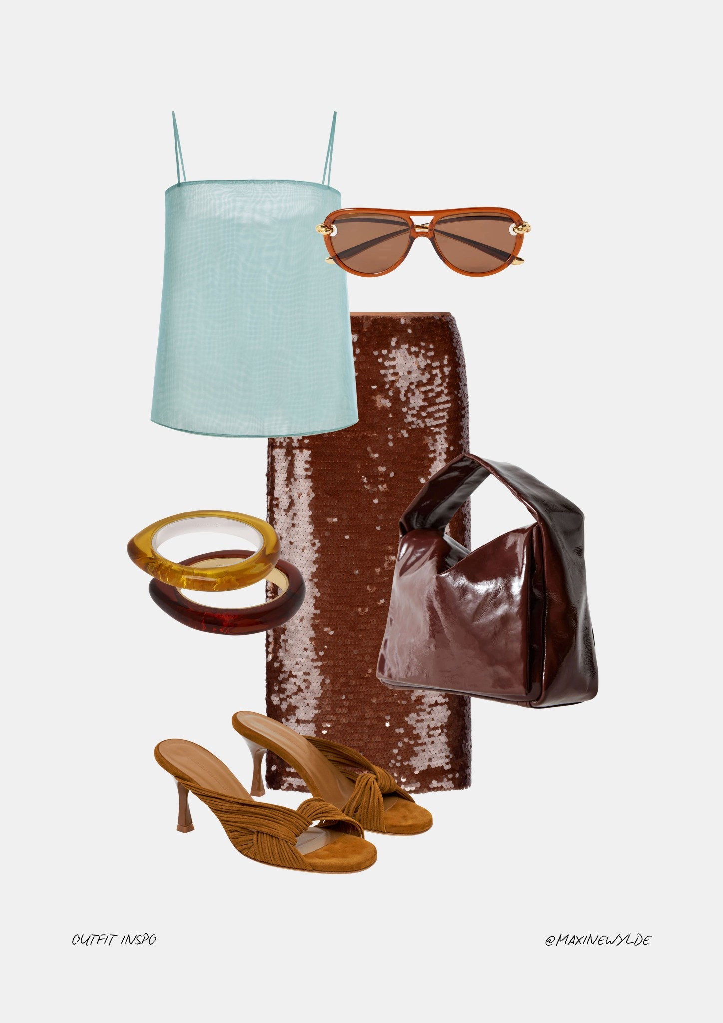 Outfit inspo: Date night or dinner with the girls! Also a cute outfit for a day event! Loving this sequin skirt paired with the mint and caramel tones! 

#LTKstyletip #LTKaustralia #LTKdatenight