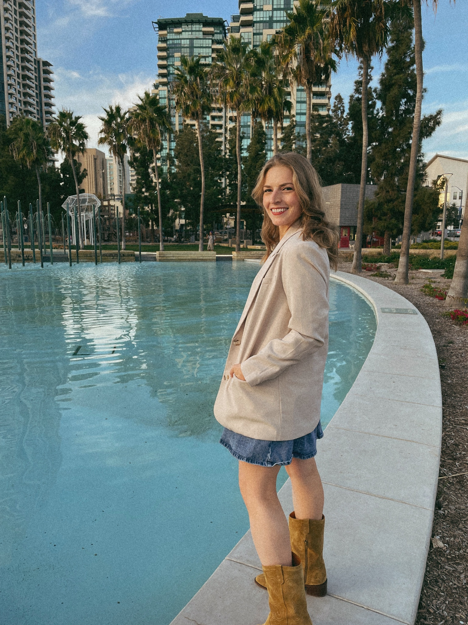 Fall outfit, but in San Diego ☀️✌️

Denim dress, blazer, cowboy boots, ootd, professional
Conference outfit 

#LTKShoeCrush #LTKFindsUnder100 #LTKWorkwear