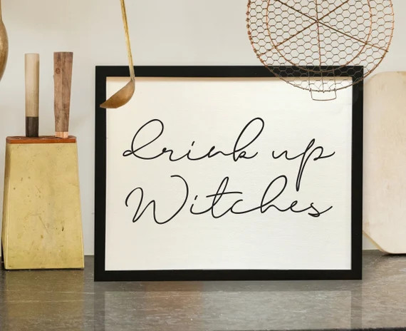 Halloween Decorations Indoor Drink Up Witches Funny Kitchen | Etsy | Etsy (US)