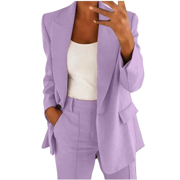 Moxiu Blazers Pant Suit Sets for Women Dressy Business Casual Outfits Blazer and Pants Set Women ... | Walmart (US)