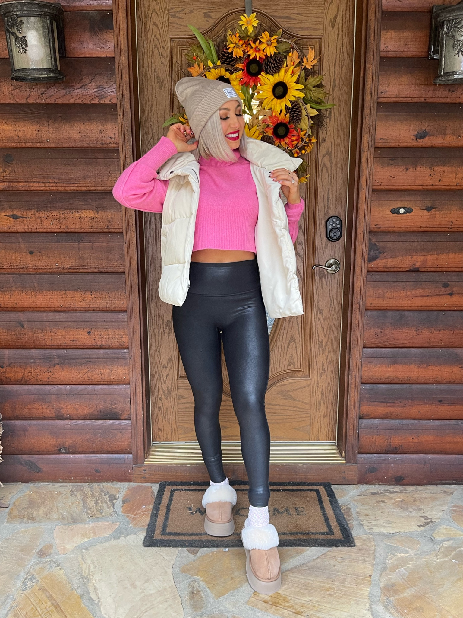 Size xs in my cropped turtleneck and puffer vest! Use code TANNERXSPANX for 10% off my faux leather leggings size medium petite. #freepeople #mountains #falloutfit #fallstyle #asheville #urbanoutfitters 

#LTKunder100 #LTKSeasonal #LTKHoliday
