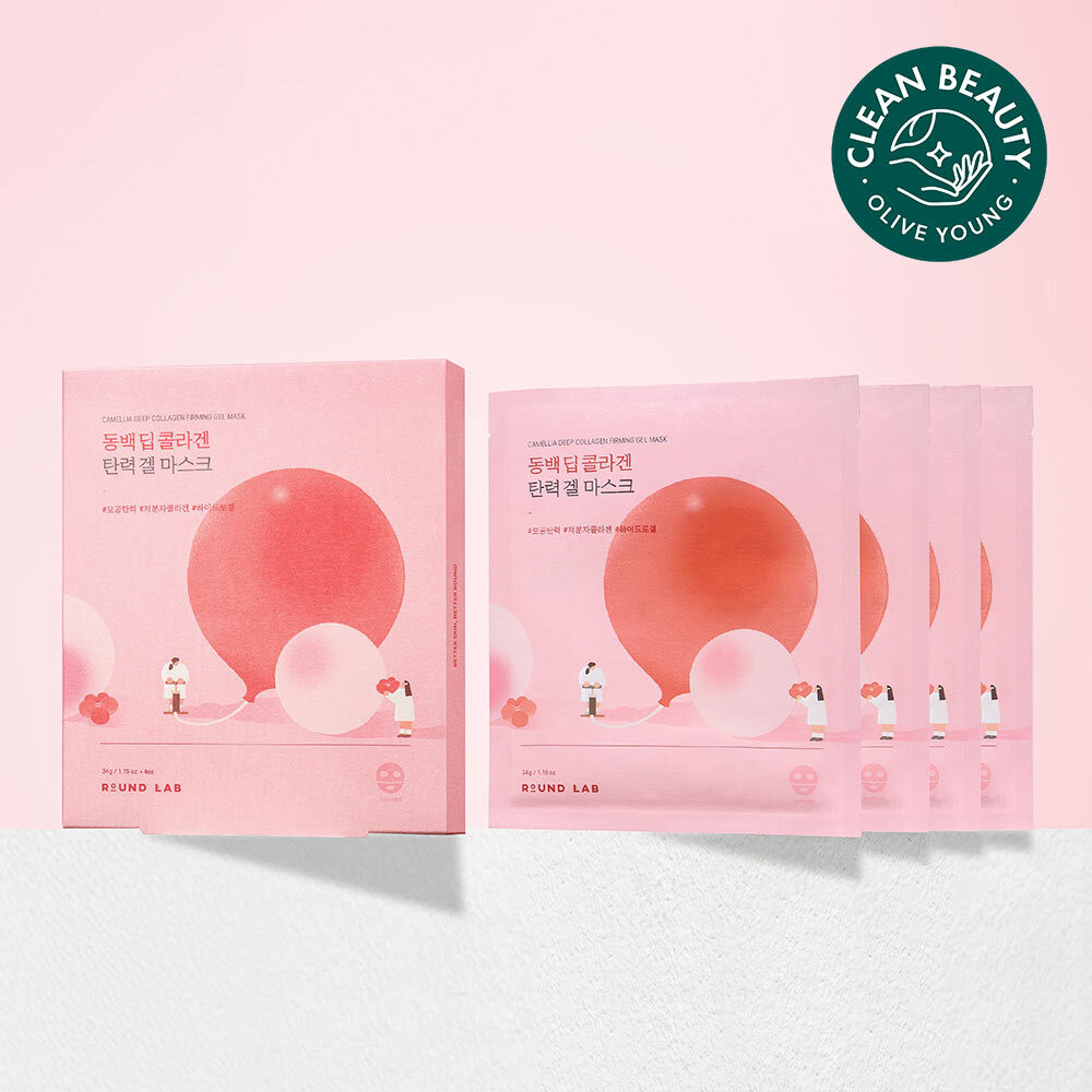 ROUND LAB Camellia Deep Collagen Firming Gel Mask Sheet 4ea | OLIVE YOUNG Global | Olive Young Global