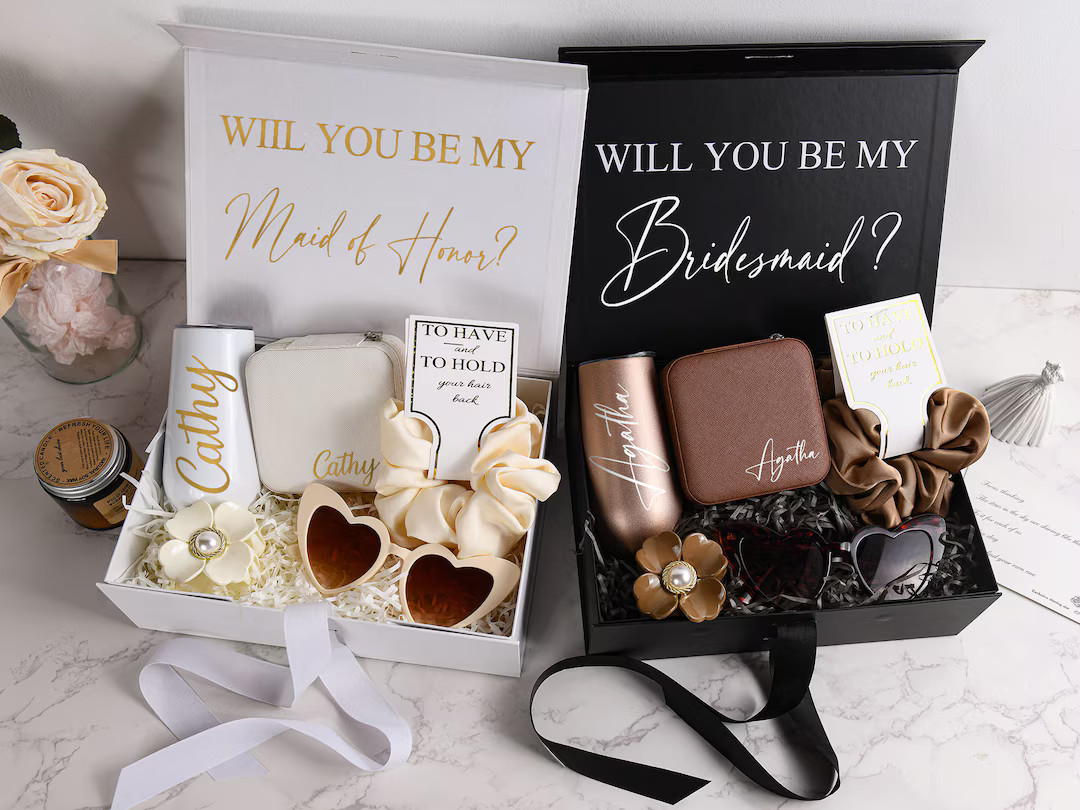 Personalized Bridesmaid Gift Box Set, Custom Name Bridesmaid Proposal Gift Box, Empty Gift Box, B... | Etsy (US)