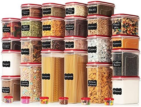 LARGEST Set of 60 Pc Airtight Food Storage Containers (30 Container Set) Airtight Plastic Dry Foo... | Amazon (US)