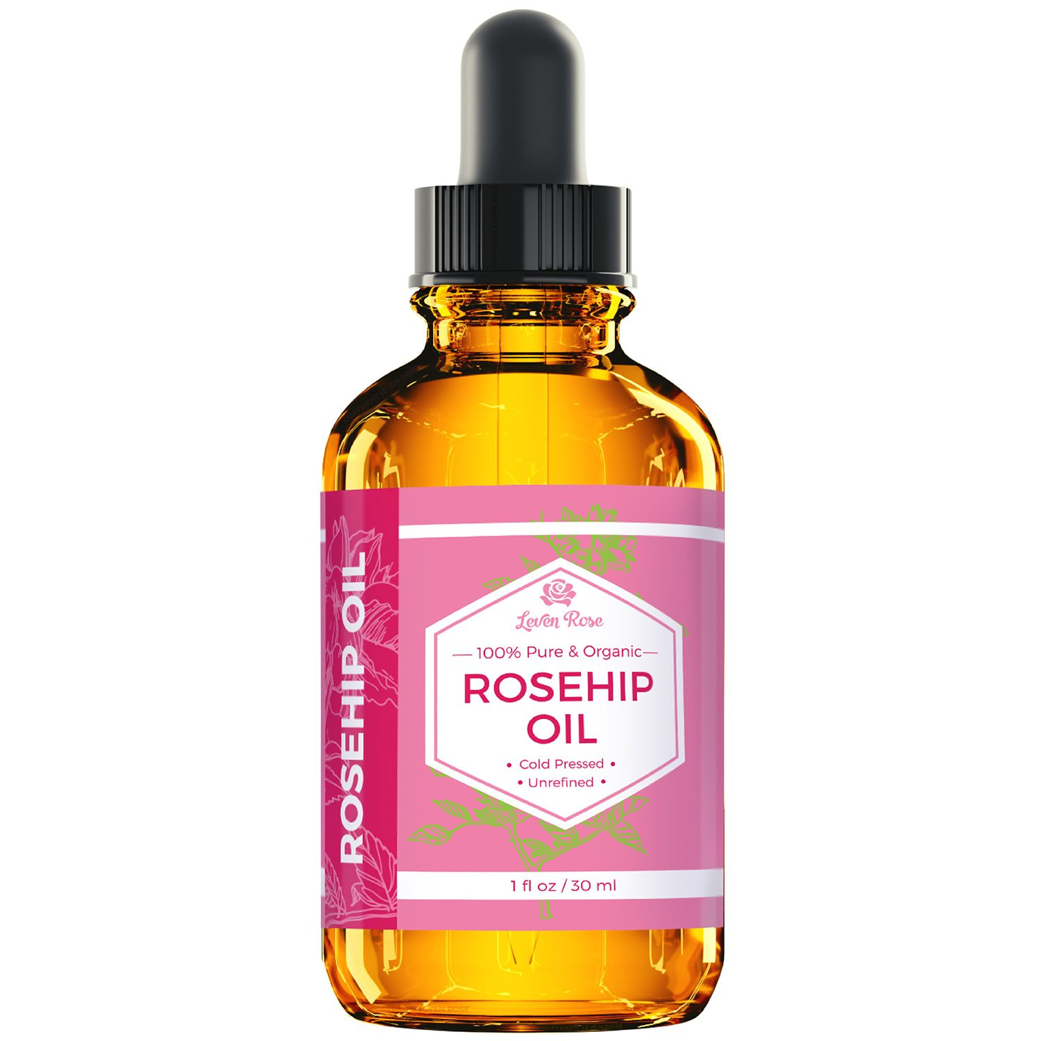 Rosehip Seed Oil by Leven Rose, 100% Pure Unrefined Cold Pressed Anti Aging Rose Hip Moisturizer ... | Amazon (US)