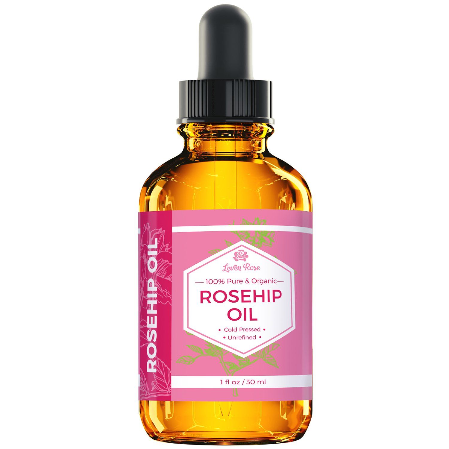 Rosehip Seed Oil by Leven Rose, 100% Pure Unrefined Cold Pressed Anti Aging Rose Hip Moisturizer ... | Amazon (US)