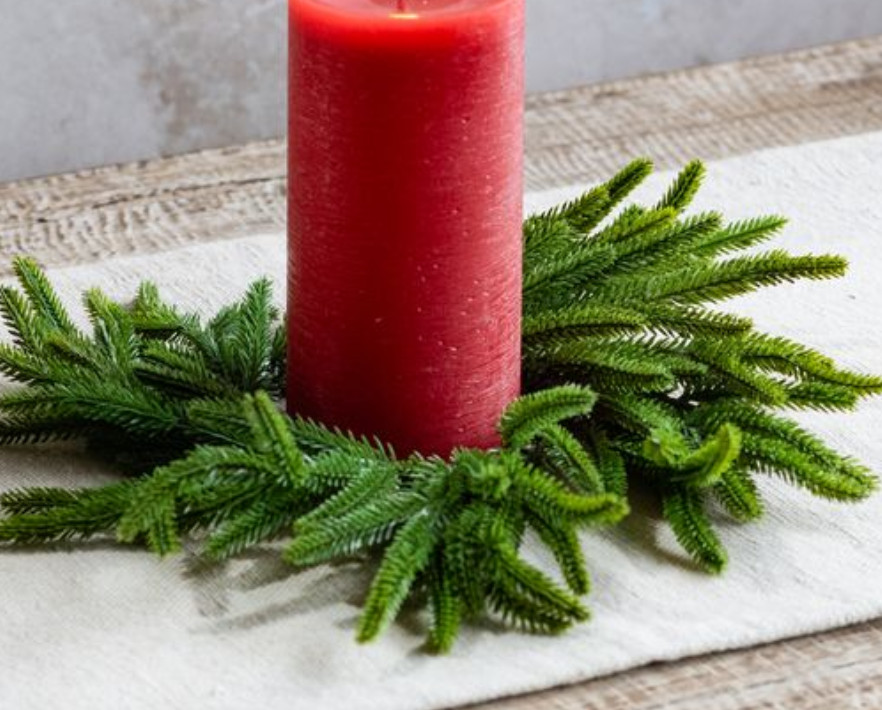 6.5" Pine Candle Ring | Fiddle & Fig