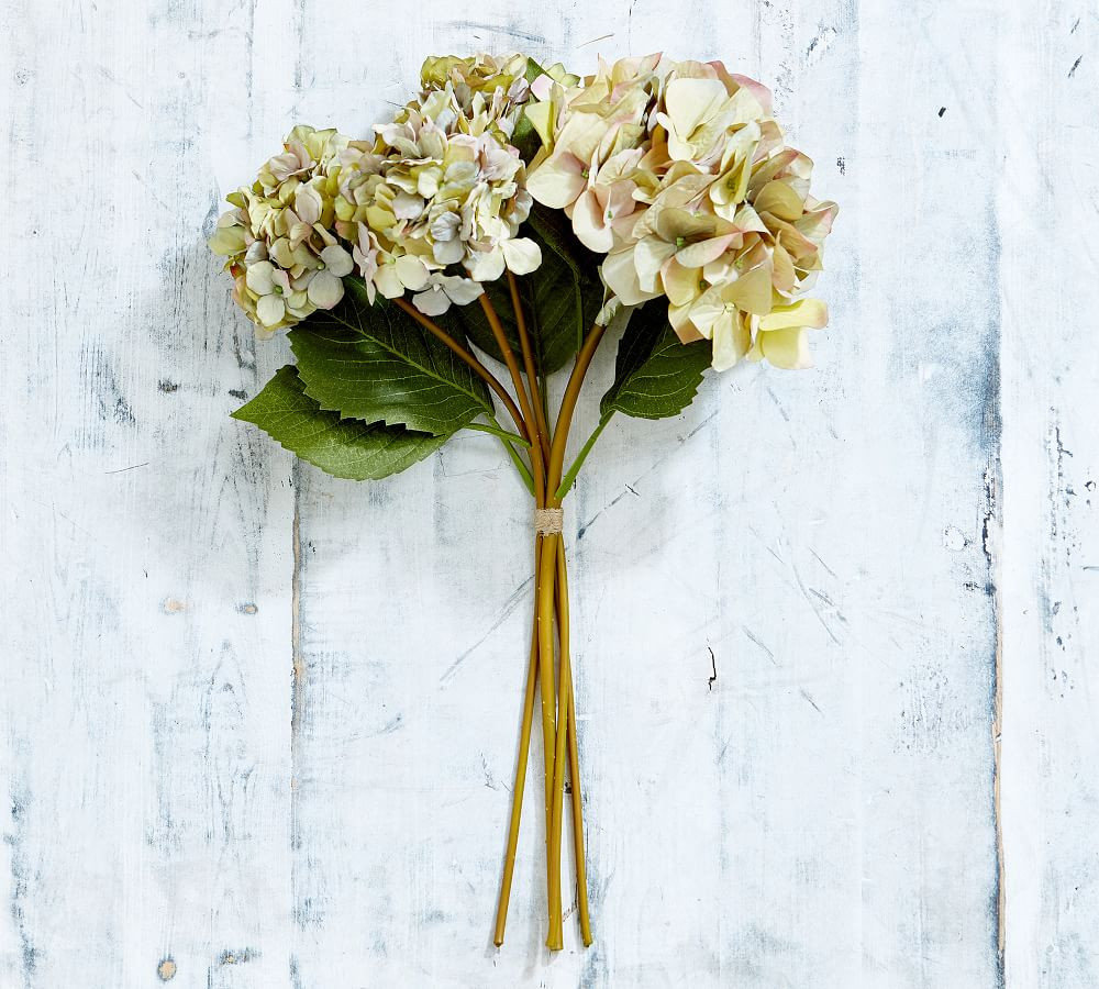 Faux Hydrangea Bouquet - Green | Pottery Barn (US)