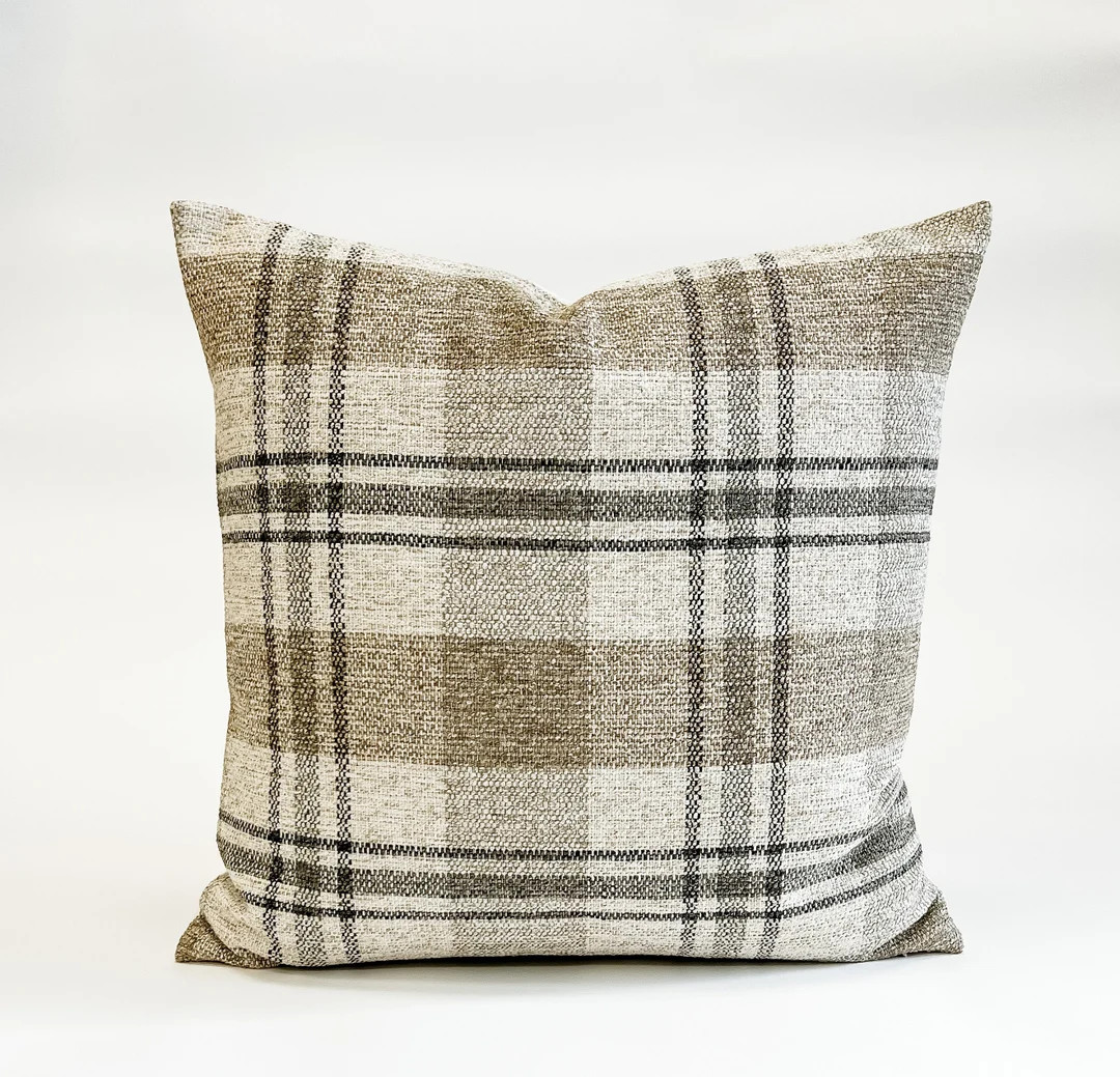 Plaid Pillow Plaid Pillow Cover Neutral Plaid Pillow Cover - Etsy | Etsy (US)