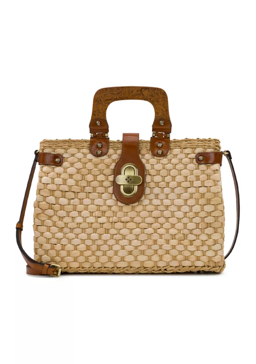 Valpiana Large Wood Handle Weave Basket Satchel | Belk