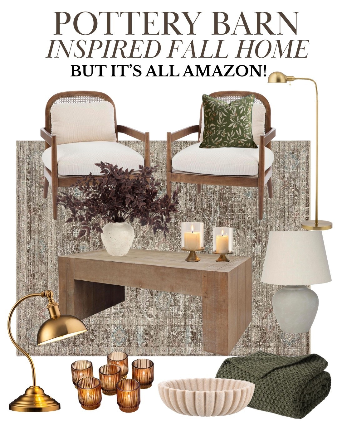 Pottery barn inspired fall home decor to cozy up your space with these finds from Amazon!￼

#LTKHome #LTKSeasonal #LTKSaleAlert
