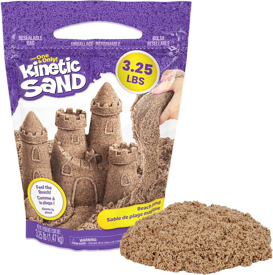 Kinetic Sand, 3.25lbs Beach Play Sand, Amazon Exclusive, Moldable Sensory Toys for Kids, Resealab... | Amazon (US)