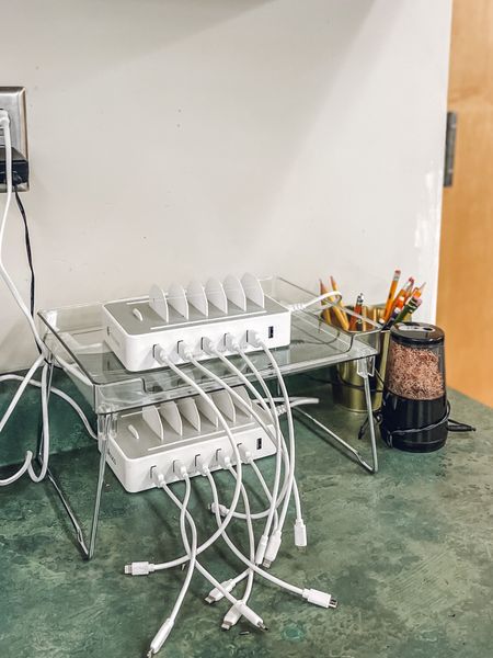 phone charging station in my classroom!! can also charge headphones & chromebooks— pretty much any device! students can only plug their device in at the beginning of class and then can’t go over and get it or check it til our last 5 mins of class once they’re cleaned up!!

| classroom | middle school teacher

#LTKfindsunder50