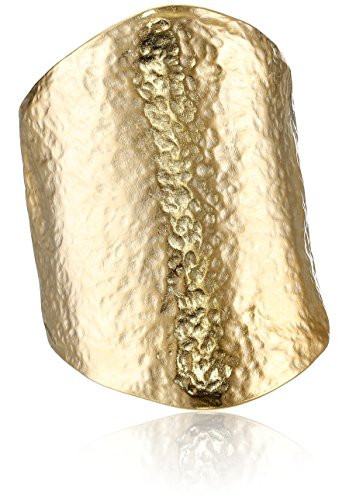 Kenneth Jay Lane Wide Gold Cuffs or Bracelets (Hammered) | Amazon (US)