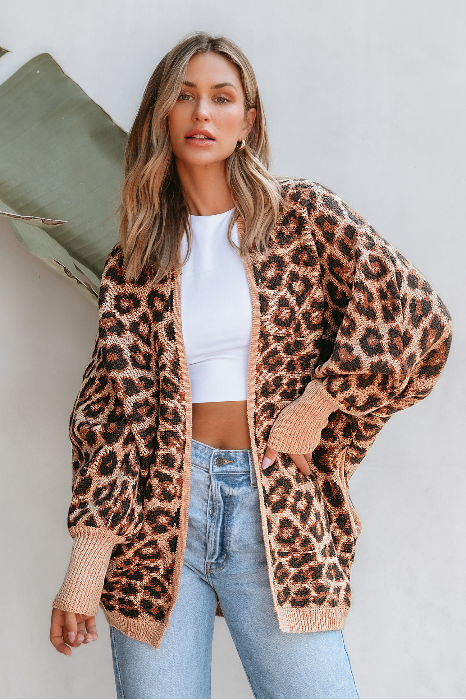 NewLeopard Print Open Front Long Sleeve Cardigan | Cupshe US