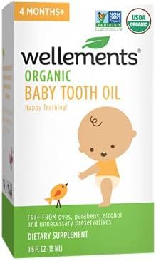 Wellements Organic Baby Tooth Oil for Teething, Free from Dyes, Parabens, Preservatives, 0.5 Fl o... | Amazon (US)