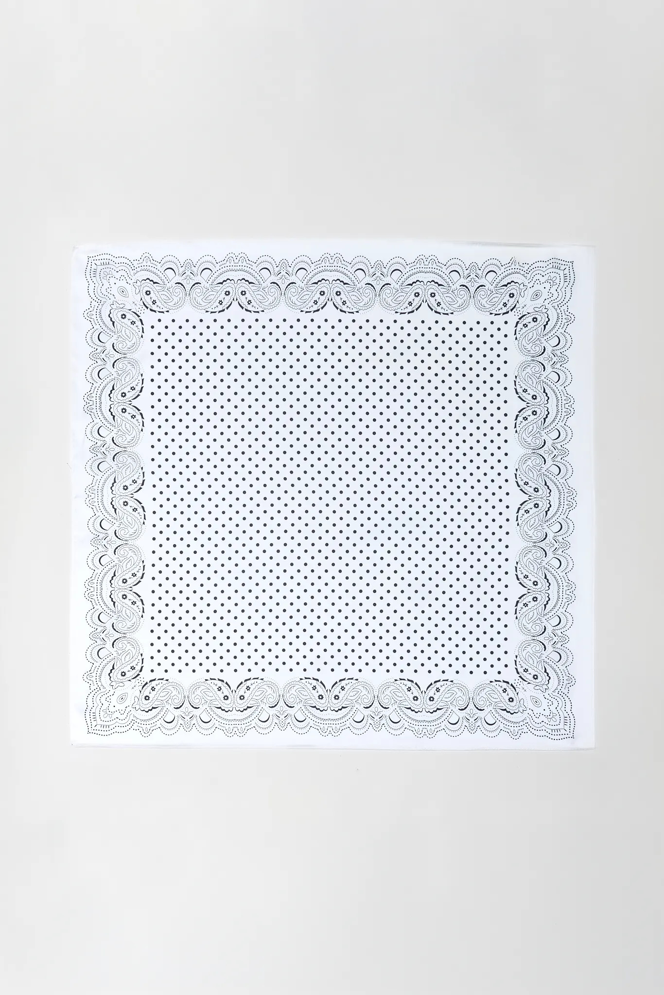 White Polka Dot Printed Scarf | Avara