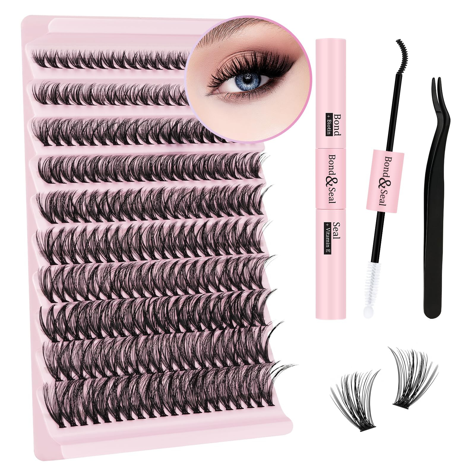 DIY Lash Extension Kit Individual Eyelash Extension Kit B&Q D Curl Cluster Lashes Individual Eyel... | Amazon (US)