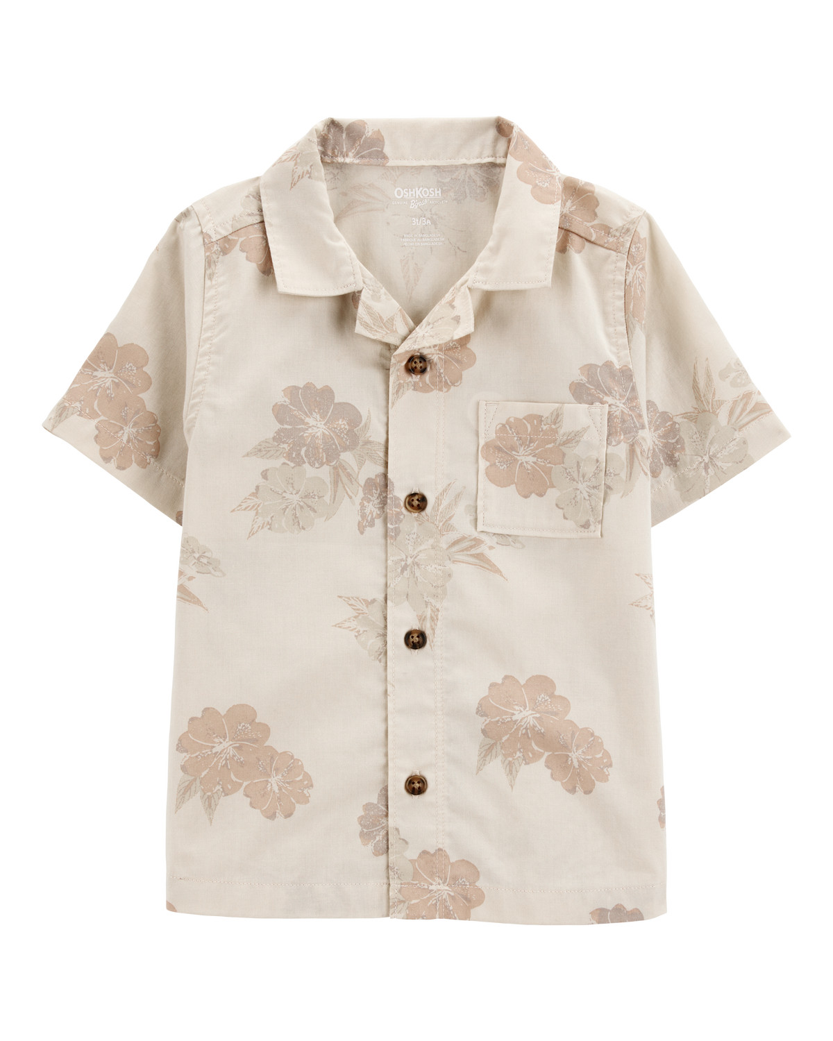 Toddler Short-Sleeve Floral Button-Front Shirt - OshKosh | Carter's | Carter's Inc