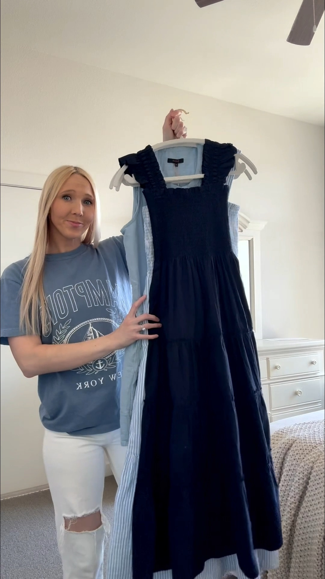 Casual Spring dresses from Quince! ✨ 

*Blue and white stripe organic cotton smocked midi dress - size XS. This tiered midi dress is the perfect casual Spring outfit idea for everyday, backyard parties or picnics! The quality is amazing, thick, double-lined, soft and made of organic cotton.

*Blue mini dress - xs

*Navy smocked midi dress - xs, so many color options!

I’ve been wanting to try Quince for a while now and am so impressed by the quality! I will definitely be ordering more!

100% Cotton dresses, sustainable fashion, sustainable dresses, Spring outfit, quince dresses, quince review, Spring dresses

#LTKSeasonal #LTKootd #LTKgrwm