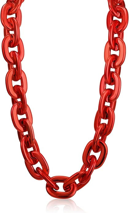 Remuuly Halloween Plastic Chain Necklace Chunky Big Fake Necklace Hip Hop Rapper Turnover Chain C... | Amazon (US)
