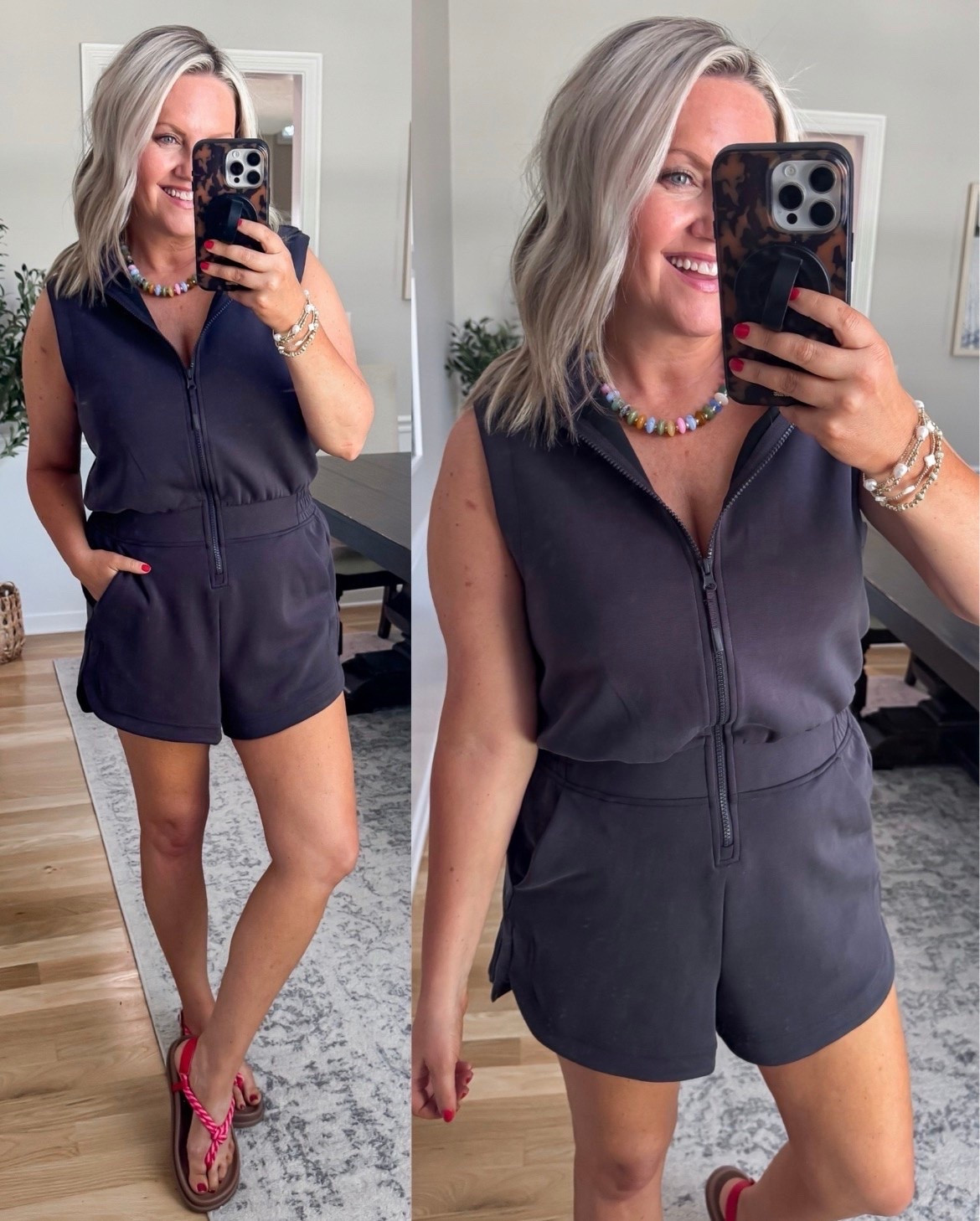 This romper is the definition of cute and comfortable ❤️ The sporty zip detail and relaxed fit make it perfect for summer errands, travel days, pickleball, or throwing on with sandals for an easy everyday look.

black romper, sporty chic outfit, casual summer style, Amazon fashion, comfy romper, everyday outfit ideas, travel outfit, athleisure style, summer fashion finds, affordable fashion, casual cute outfits, lovelylifestyling

#LTKootd #LTKOver40 #LTKActive