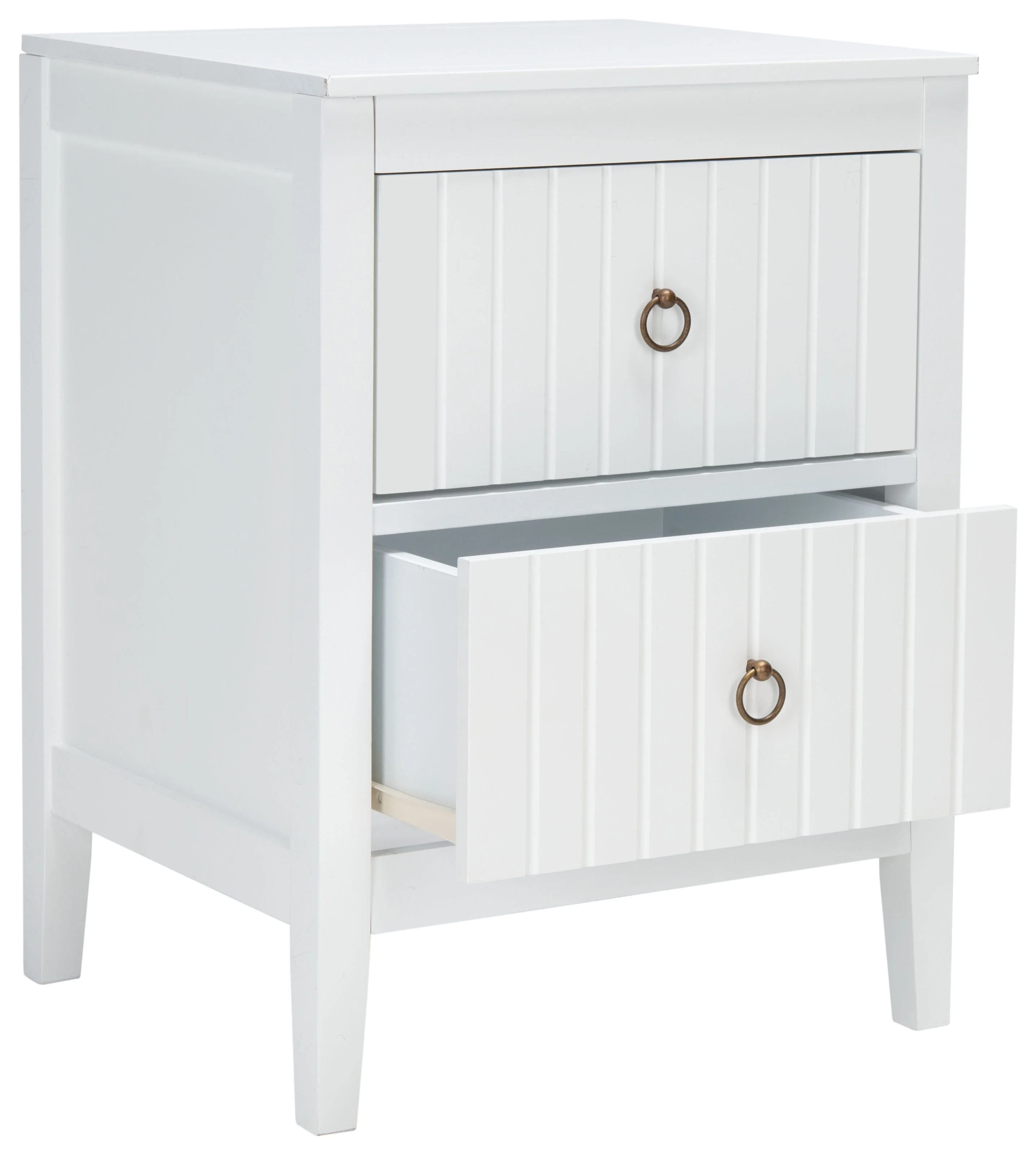 SAFAVIEH Tegan Modern Solid 2 Drawer Nighstand, White - Walmart.com | Walmart (US)