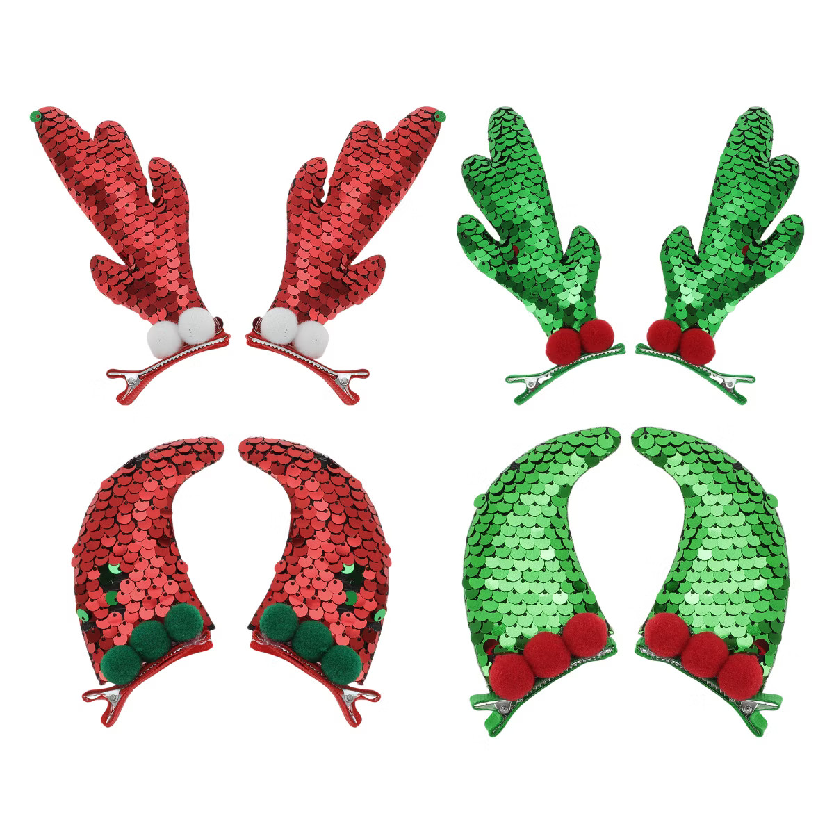 Unique Bargains Christmas Hair Clips 8 Pcs | Target