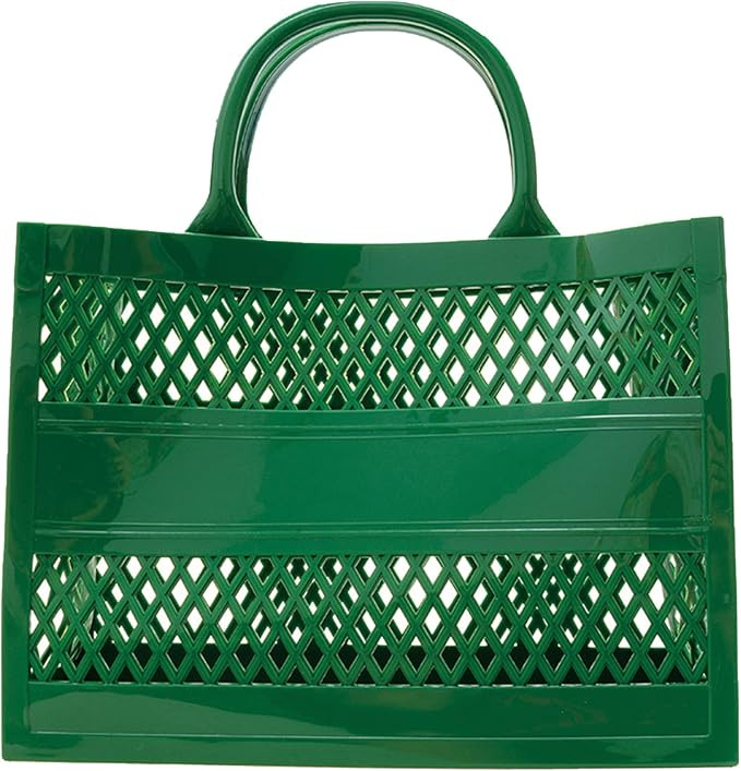 Beach Bag, Jelly Beach Bag Plastic Basket Purse, Flower Tote Bag Aesthetic, Gift Bag for Kids,Gir... | Amazon (US)