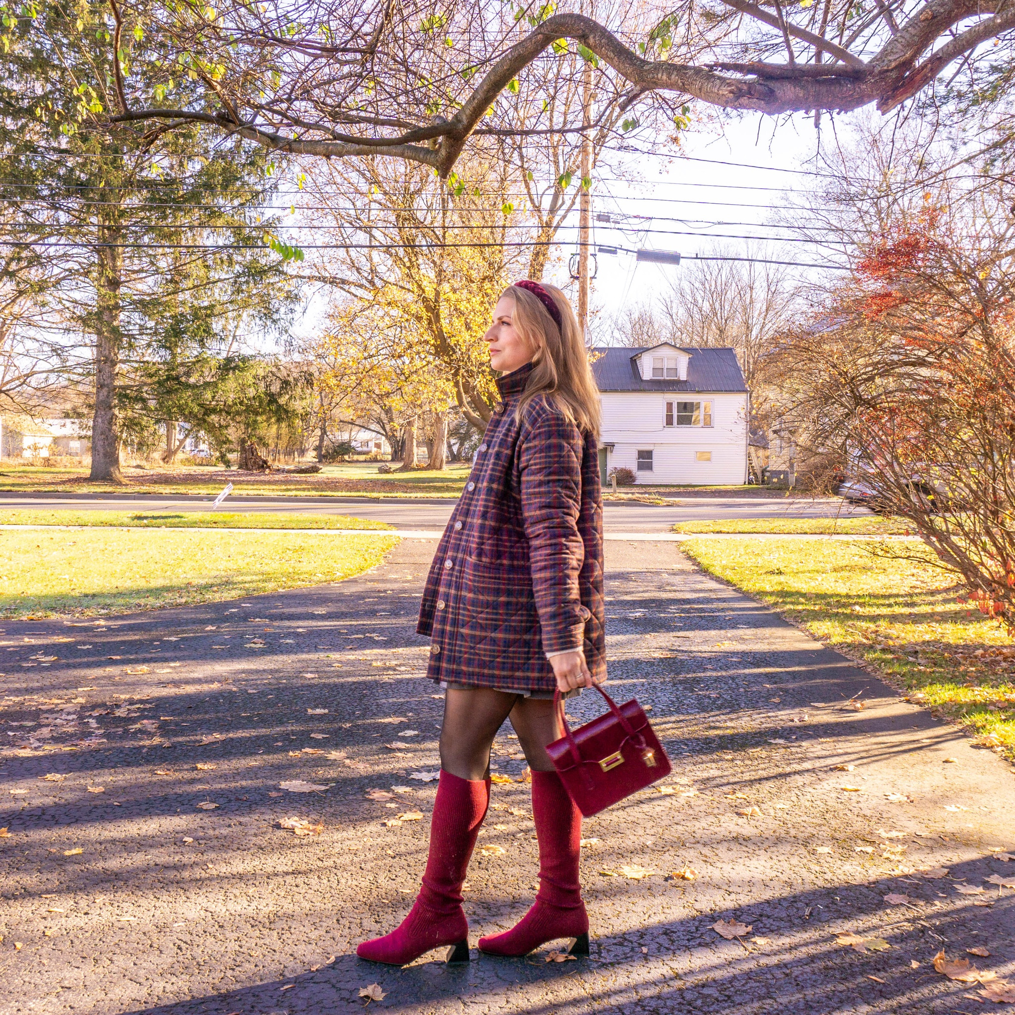 Clearly loving the burgundy uprising 💋🥀🧣

Color trend, fall fashion, winter fashion, plaid coat, red boots, burgundy boot, wide calf boots, burgundy bag, burgundy headband, ootd, holiday outfit 

#LTKItBag #LTKHoliday #LTKSeasonal