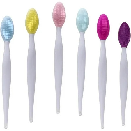 6 PCS SiliconeLip Brush Double-sided Soft Lip Brush Lip Scrub Brush Nose Brush Tool Nose Blackhead Clean Lip Scrubber Tool For Smoother Fuller Lip Women Ladies | Walmart (US)