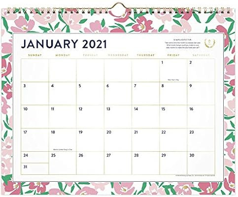 Simplified by Emily Ley for AT-A-GLANCE 2021 Wall Calendar, Monthly, 15" x 12", Medium, Floral (E... | Amazon (US)