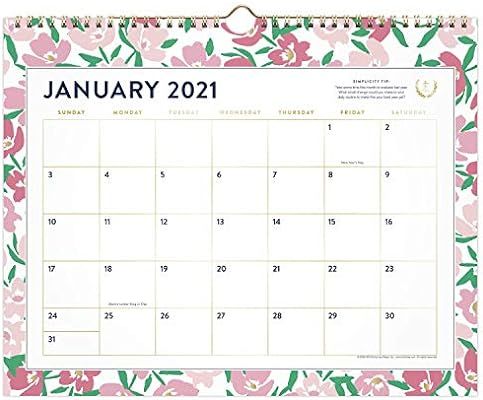 Simplified by Emily Ley for AT-A-GLANCE 2021 Wall Calendar, Monthly, 15" x 12", Medium, Floral (E... | Amazon (US)