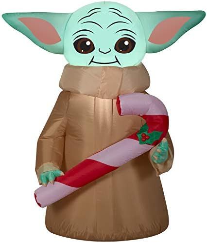 Gemmy Christmas Airblown Inflatable The Child w/Candy Cane Star Wars, 3.5 ft Tall, Brown | Amazon (US)