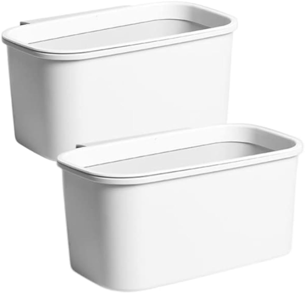 Rikyo 2 Pack White Hanging Cup Holders,10x5x4.5 Trolley Basket Storage,Rolling Cart Accessories H... | Amazon (US)