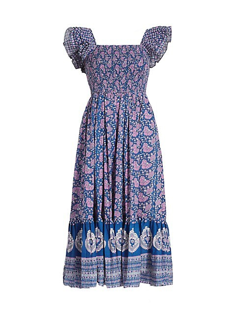 Olympia Floral Smocked Midi-Dress | Saks Fifth Avenue