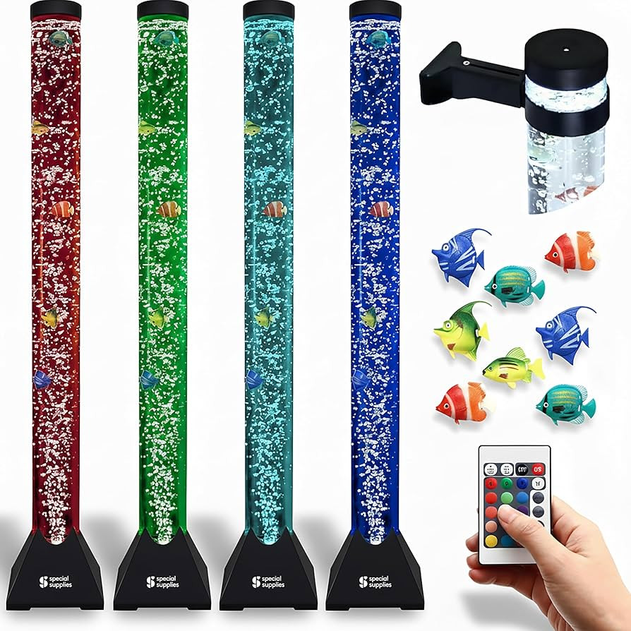 Special Supplies Aquarium Sensory Fish Bubble Light Tube with 16 LED Color Changing Nightlight Ef... | Amazon (US)