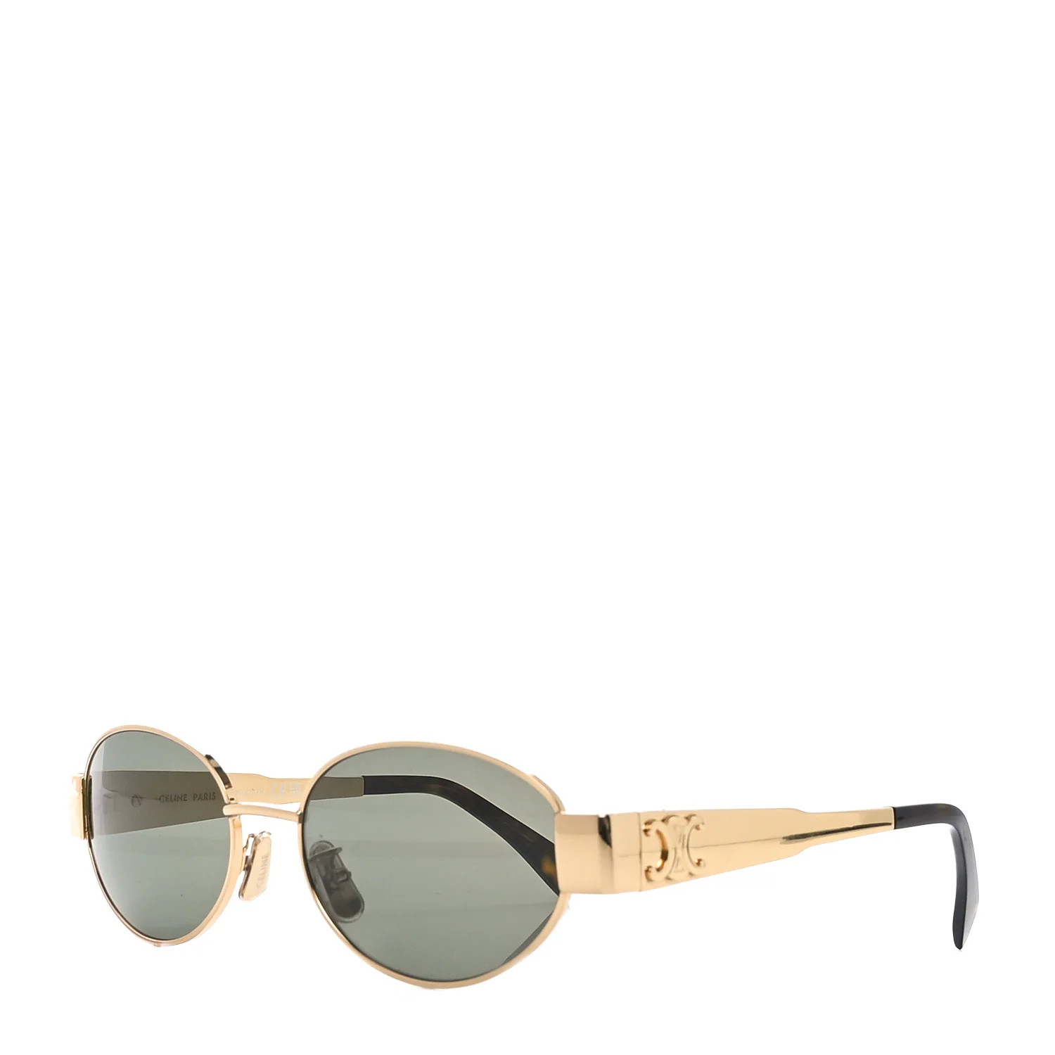 Metal Triomphe 01 Sunglasses CL40235U Gold Green | FASHIONPHILE (US)