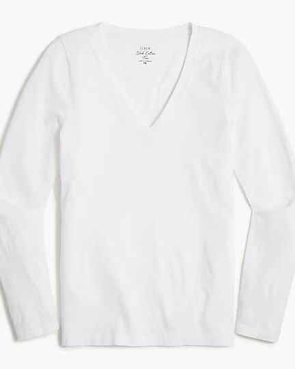 Long-sleeve vintage slub cotton V-neck tee | J.Crew Factory