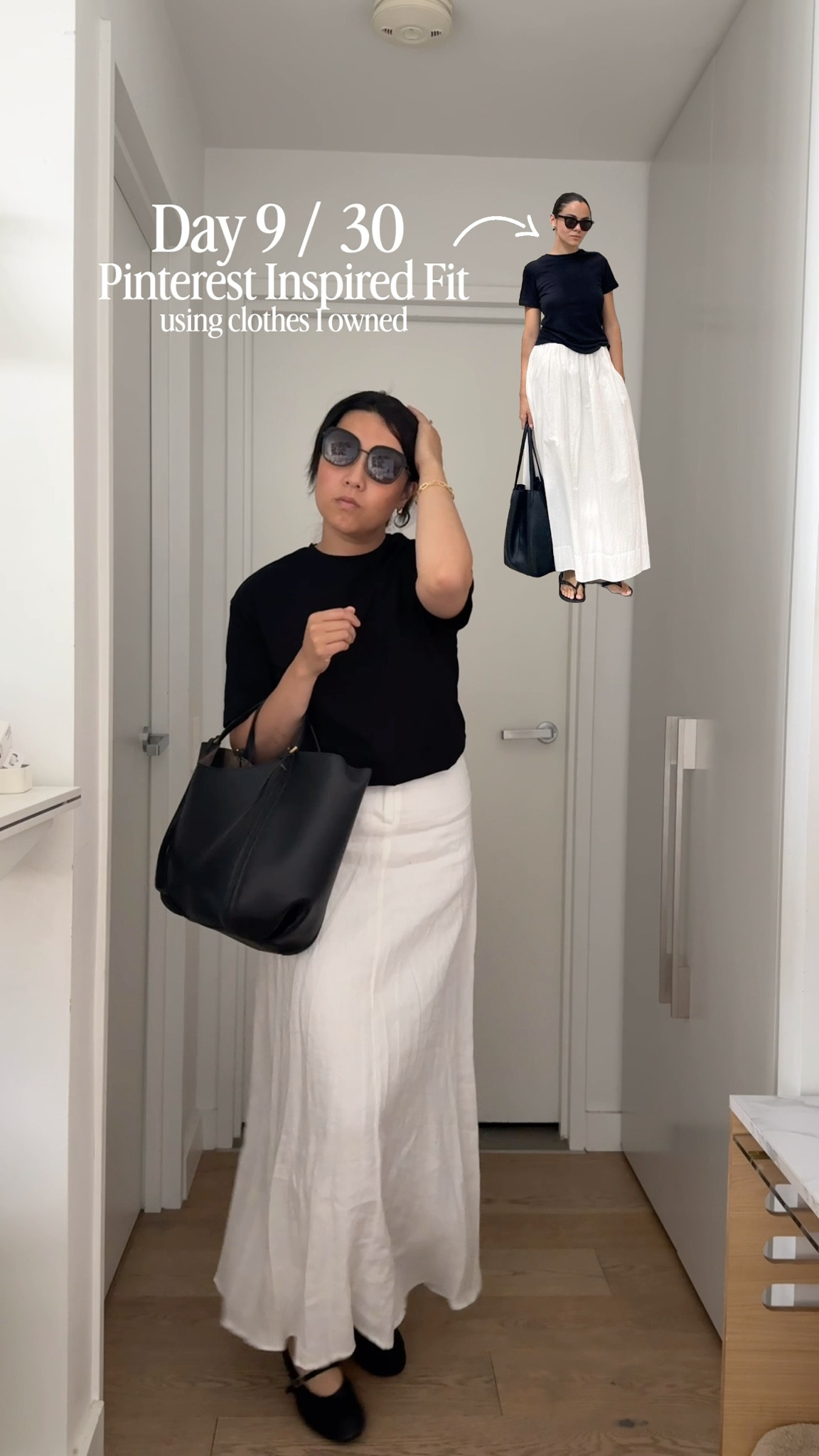 Pinterest Inspired Day 9! 

Always love a classic and effortless styling! 

#monochromeoutfit #linenmaxiskirt #blackandwhite #chicoutfit #timelesswardrobe #wardrobestaples 

#LTKmodest #LTKspring #LTKaustralia